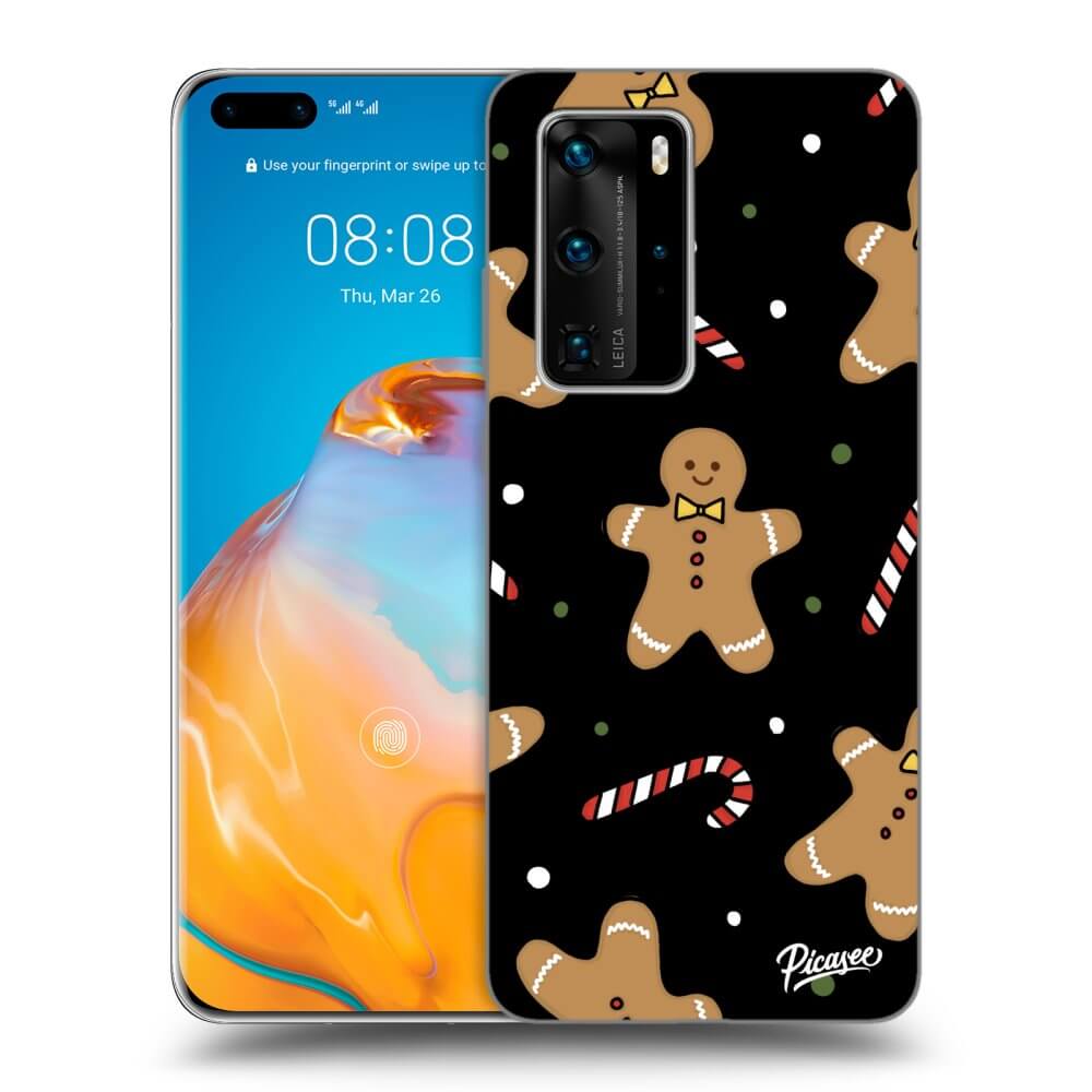 Picasee silikonski črni ovitek za Huawei P40 Pro - Gingerbread