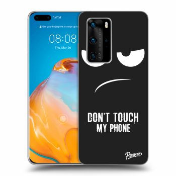 Picasee silikonski črni ovitek za Huawei P40 Pro - Don't Touch My Phone