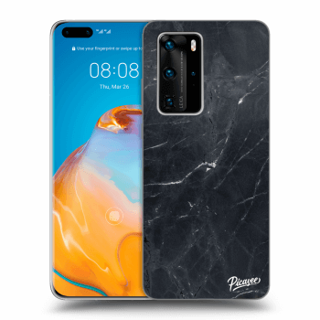 Picasee silikonski prozorni ovitek za Huawei P40 Pro - Black marble