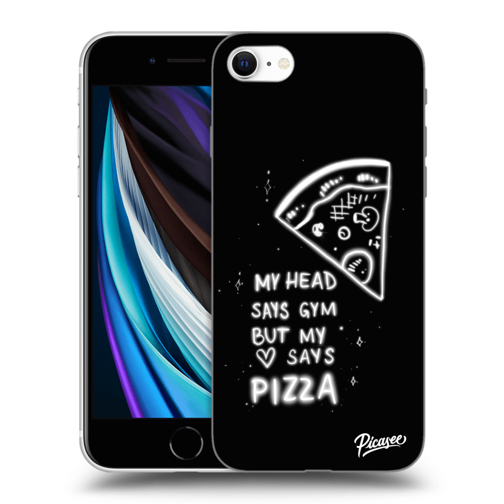 Picasee silikonski črni ovitek za Apple iPhone SE 2020 - Pizza