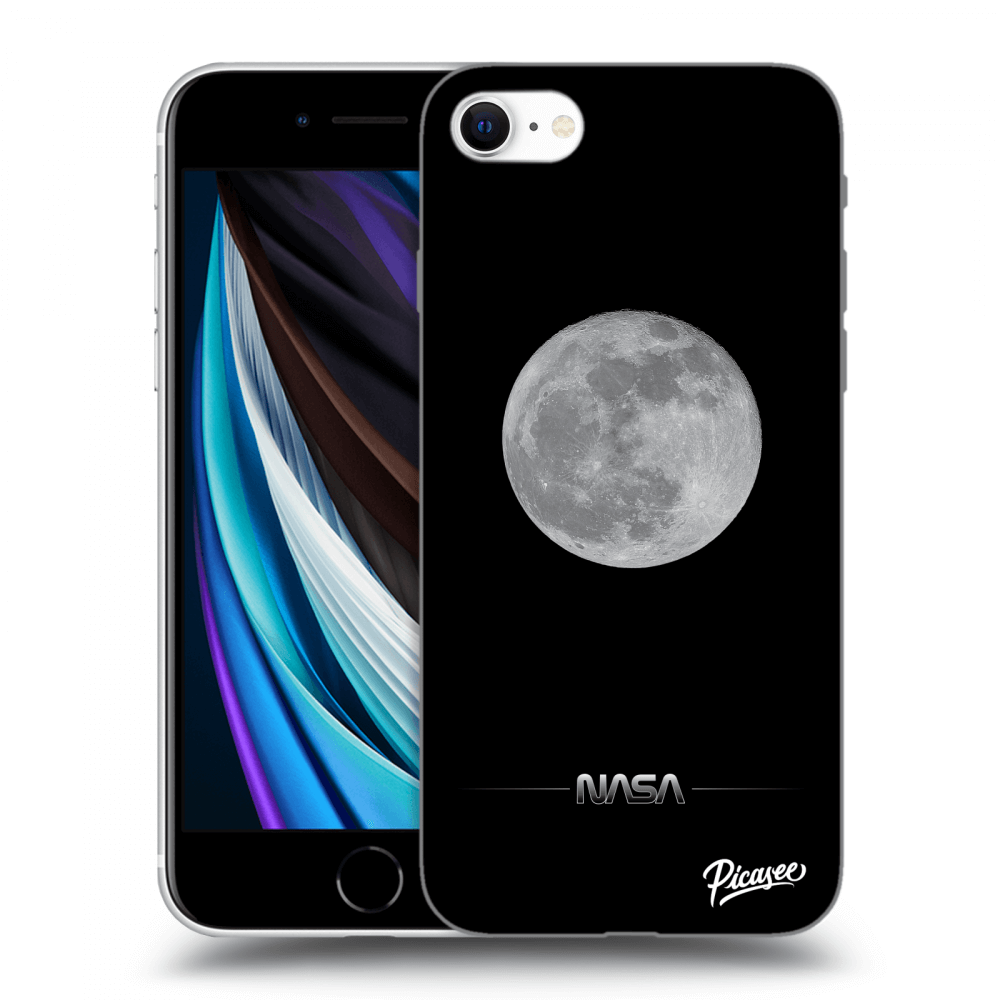 Picasee silikonski črni ovitek za Apple iPhone SE 2020 - Moon Minimal