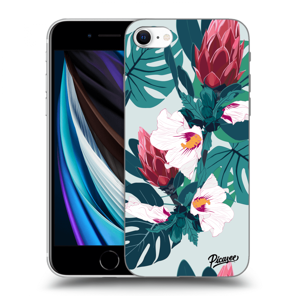 Picasee silikonski črni ovitek za Apple iPhone SE 2020 - Rhododendron