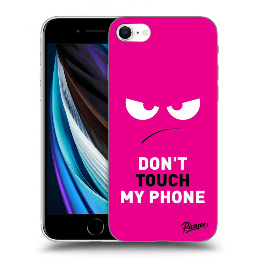 Picasee silikonski črni ovitek za Apple iPhone SE 2020 - Angry Eyes - Pink