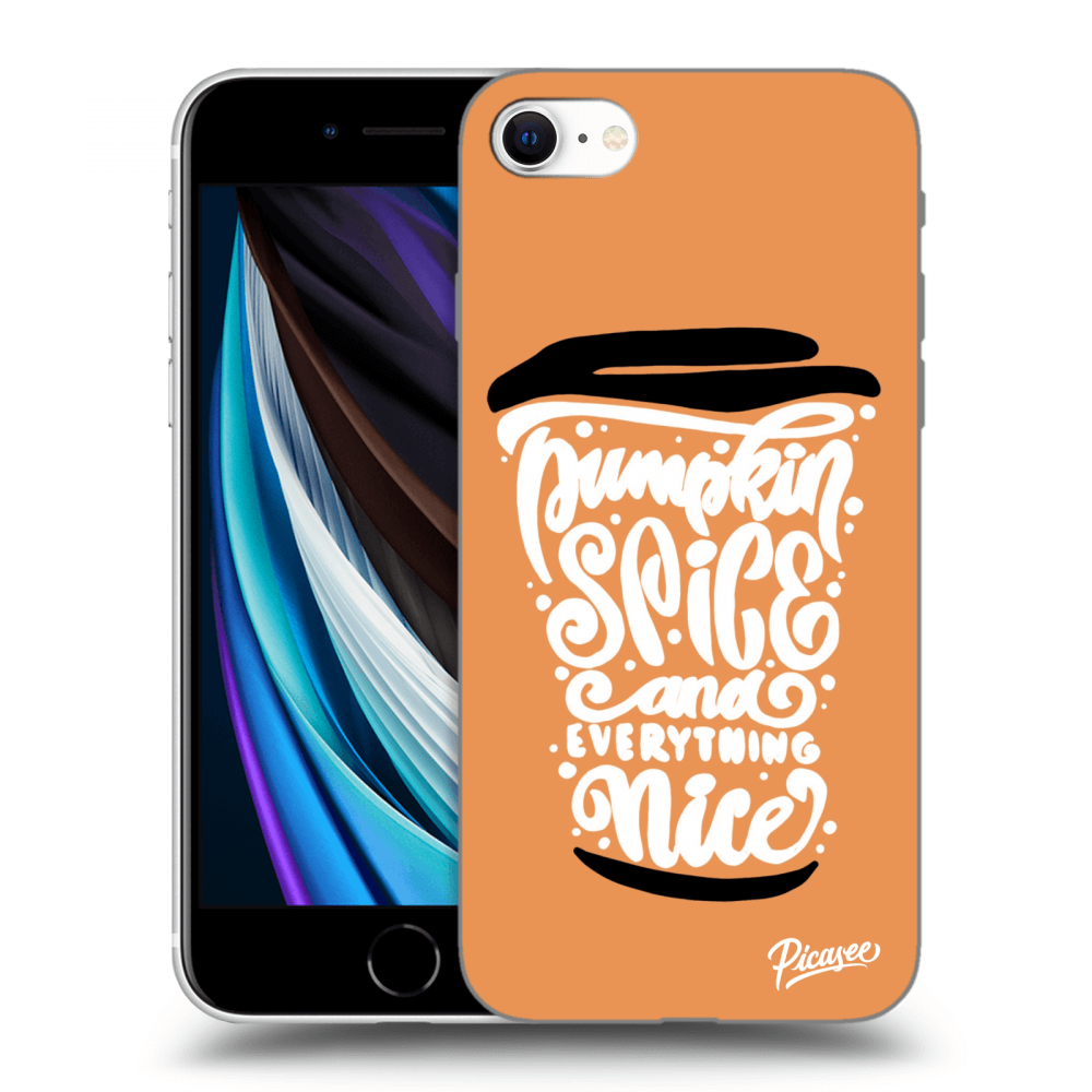 Picasee silikonski črni ovitek za Apple iPhone SE 2020 - Pumpkin coffee