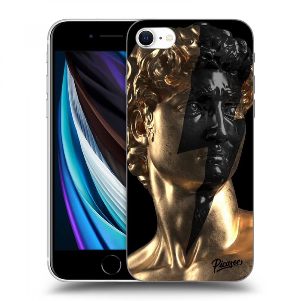 Picasee silikonski črni ovitek za Apple iPhone SE 2020 - Wildfire - Gold