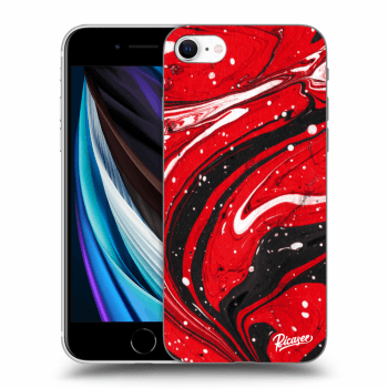 Picasee silikonski črni ovitek za Apple iPhone SE 2020 - Red black