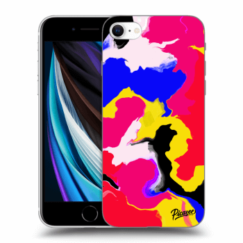 Picasee silikonski črni ovitek za Apple iPhone SE 2020 - Watercolor