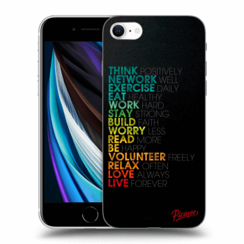 Picasee silikonski črni ovitek za Apple iPhone SE 2020 - Motto life