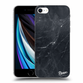 Picasee silikonski črni ovitek za Apple iPhone SE 2020 - Black marble