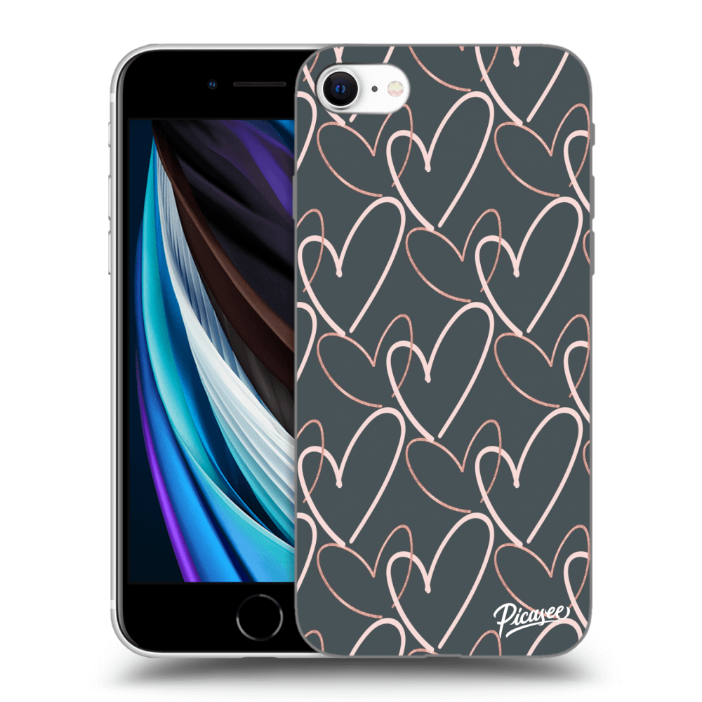 Picasee silikonski črni ovitek za Apple iPhone SE 2020 - Lots of love