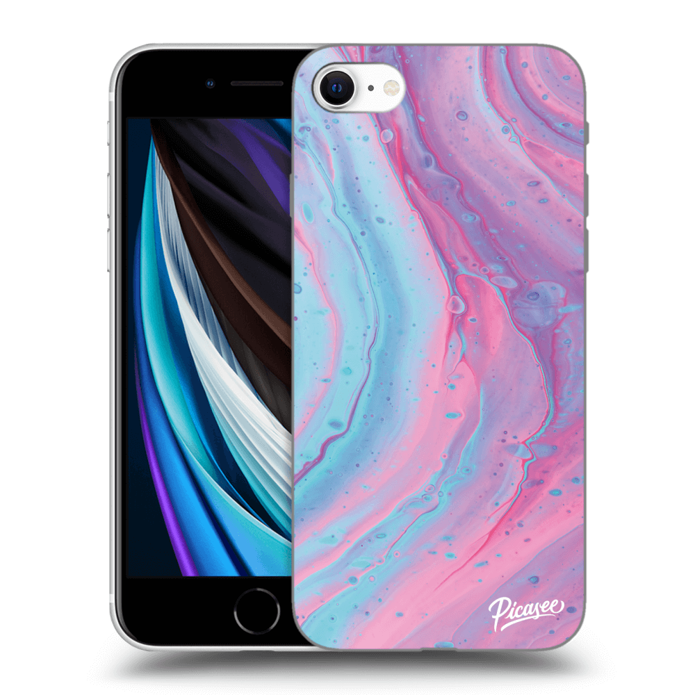 Silikonski Prozorni Ovitek Za Apple IPhone SE 2020 - Pink Liquid
