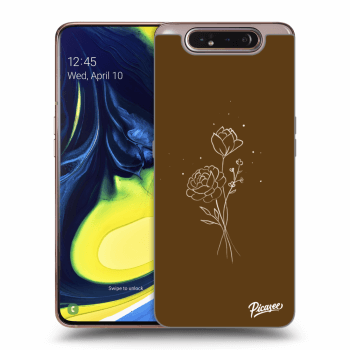 Ovitek za Samsung Galaxy A80 A805F - Brown flowers