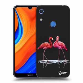 Picasee silikonski črni ovitek za Huawei Y6S - Flamingos couple