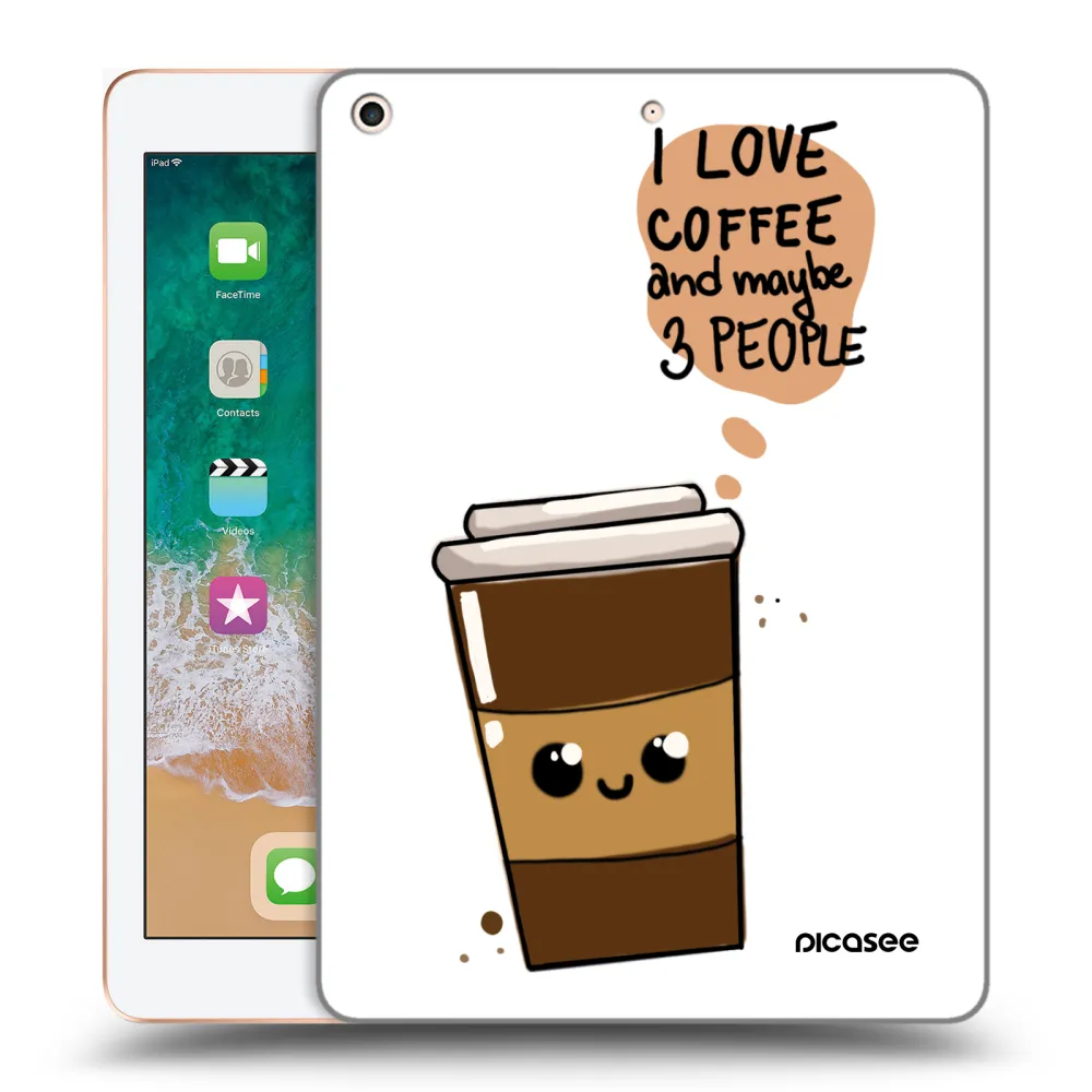 Picasee silikonski prozorni ovitek za Apple iPad 9.7" 2018 (6. gen) - Cute coffee
