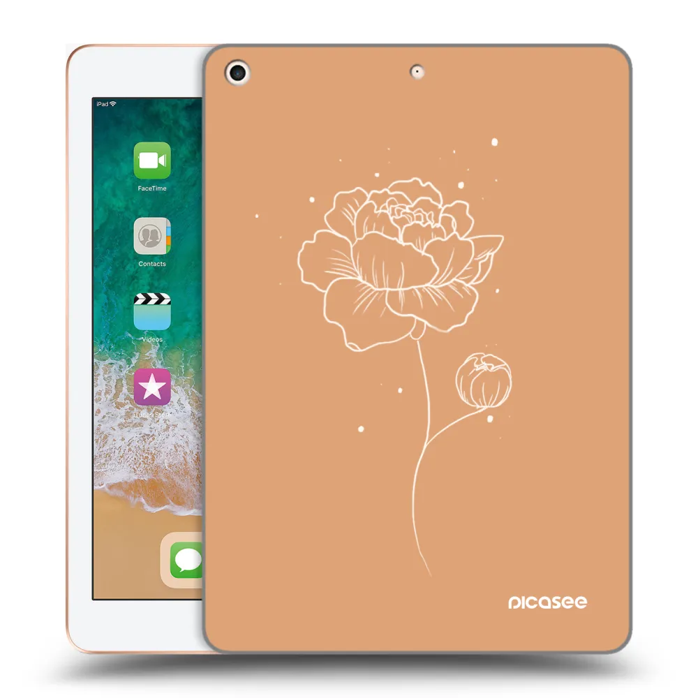 Picasee silikonski prozorni ovitek za Apple iPad 9.7" 2018 (6. gen) - Peonies