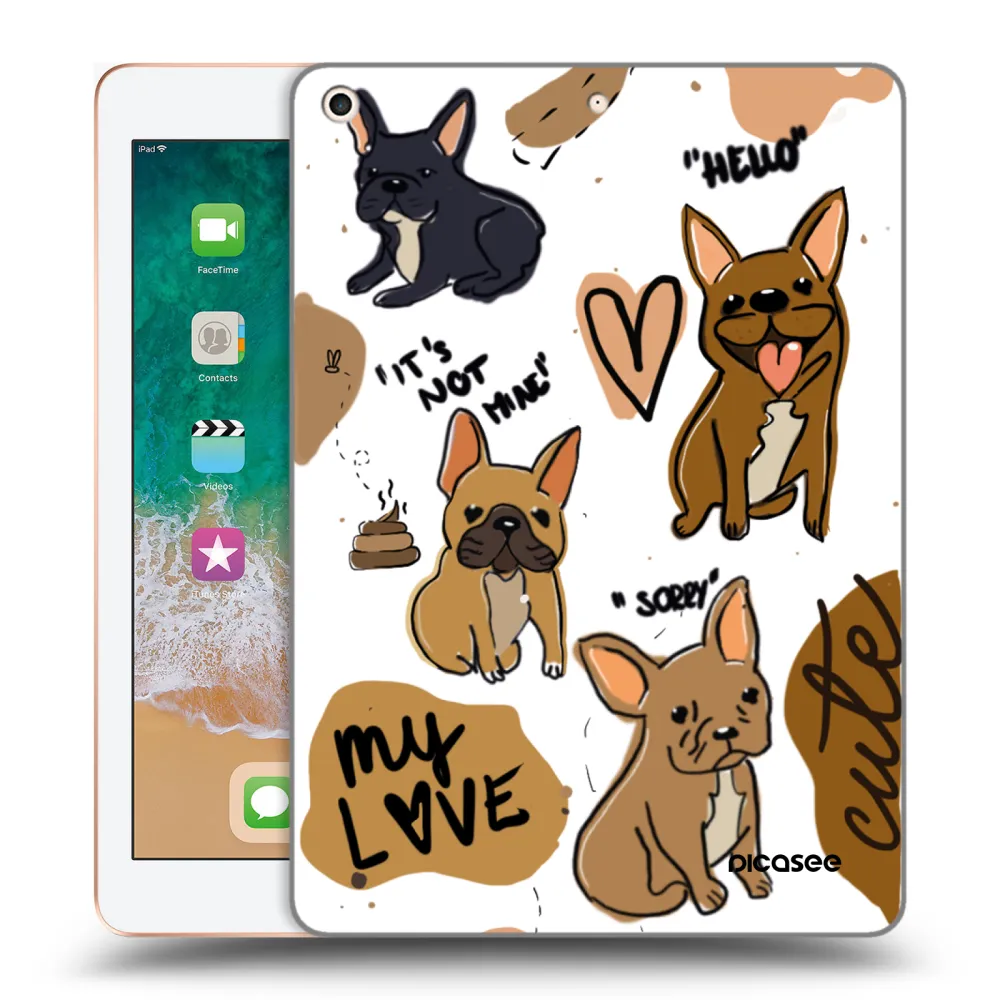 Picasee silikonski prozorni ovitek za Apple iPad 9.7" 2018 (6. gen) - Frenchies