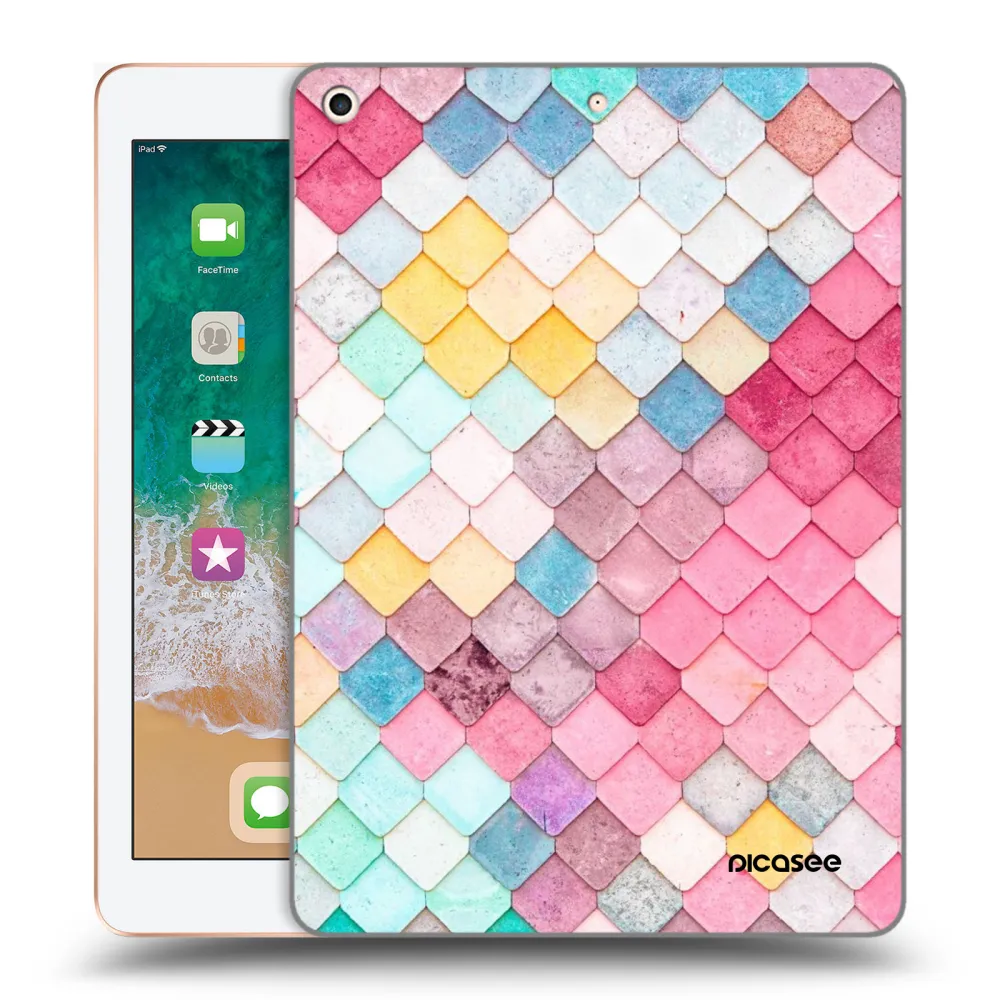 Picasee silikonski prozorni ovitek za Apple iPad 9.7" 2018 (6. gen) - Colorful roof