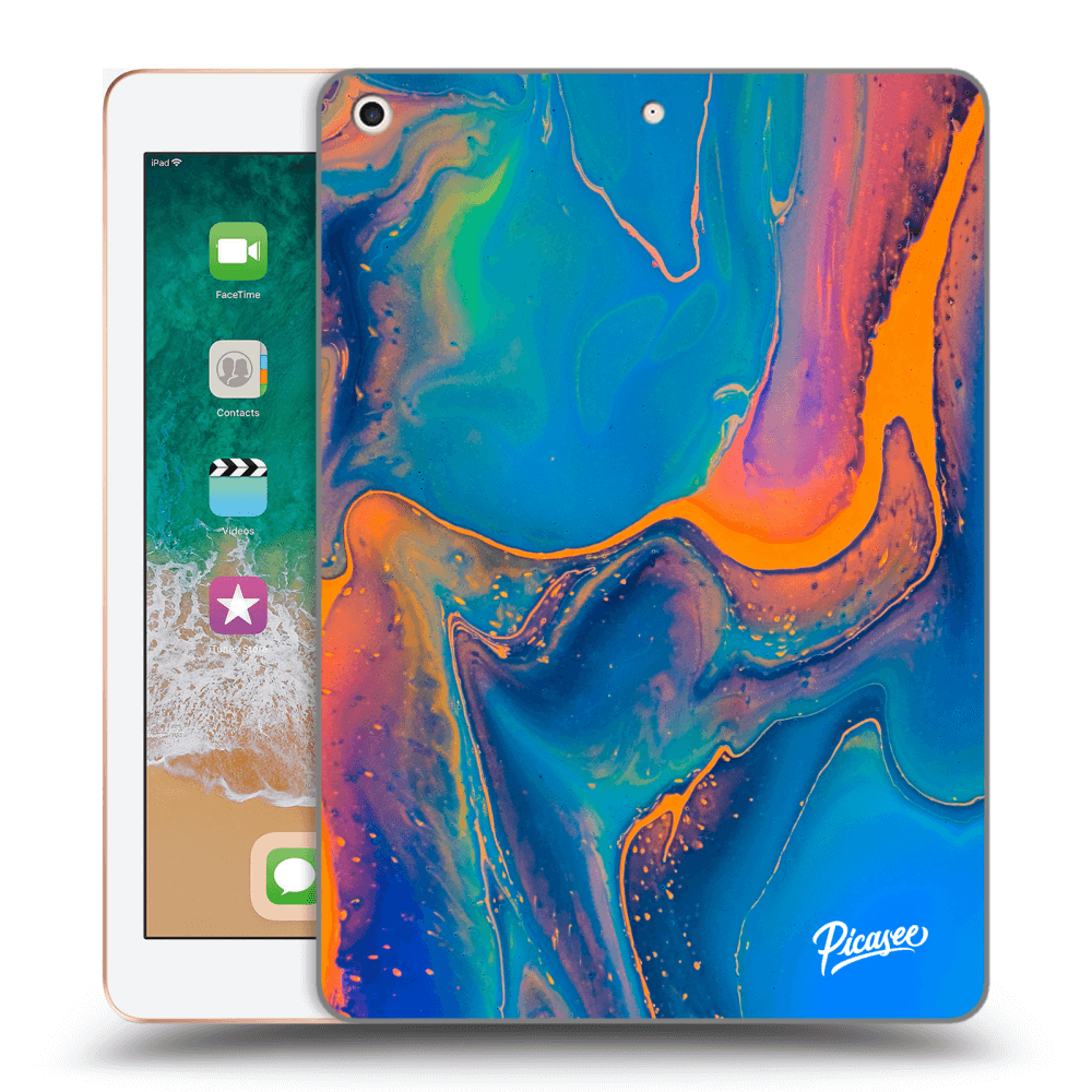 Picasee silikonski prozorni ovitek za Apple iPad 9.7" 2018 (6. gen) - Rainbow