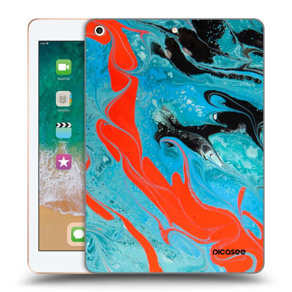 Picasee silikonski prozorni ovitek za Apple iPad 9.7" 2018 (6. gen) - Blue Magma
