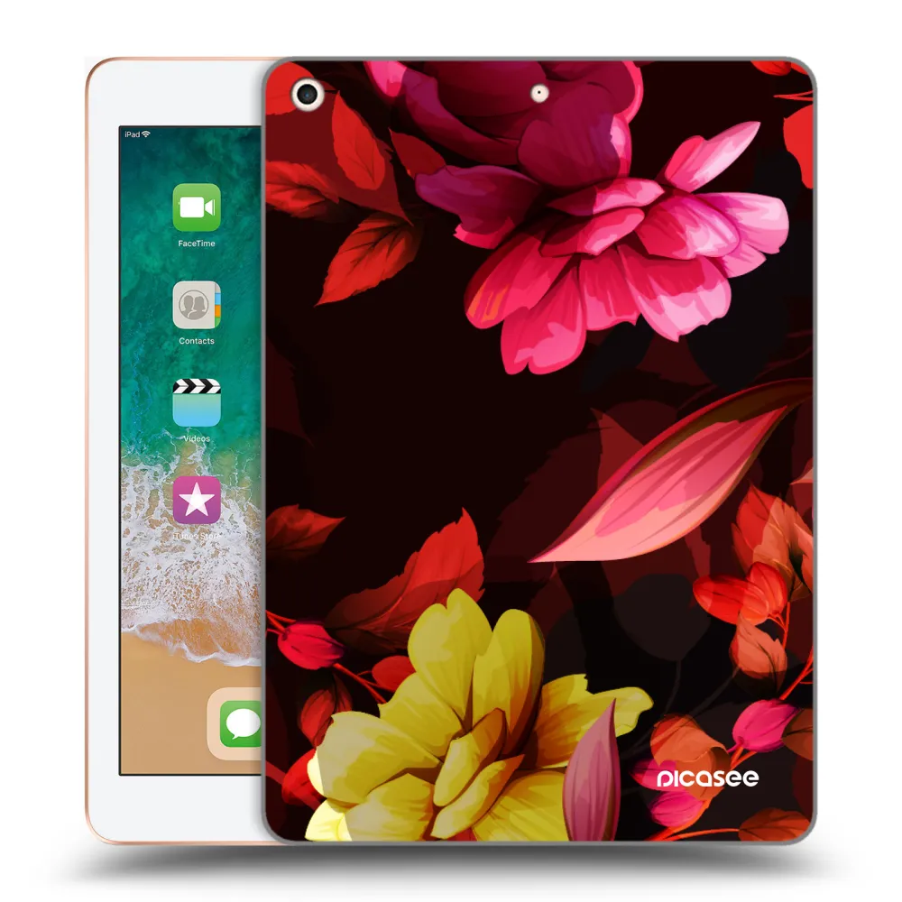 Picasee silikonski prozorni ovitek za Apple iPad 9.7" 2018 (6. gen) - Dark Peonny