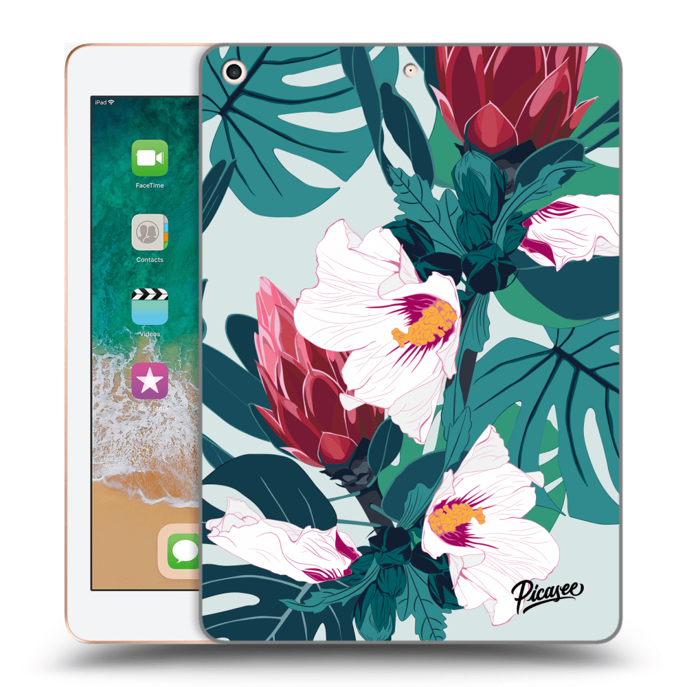 Picasee silikonski črni ovitek za Apple iPad 9.7" 2018 (6. gen) - Rhododendron