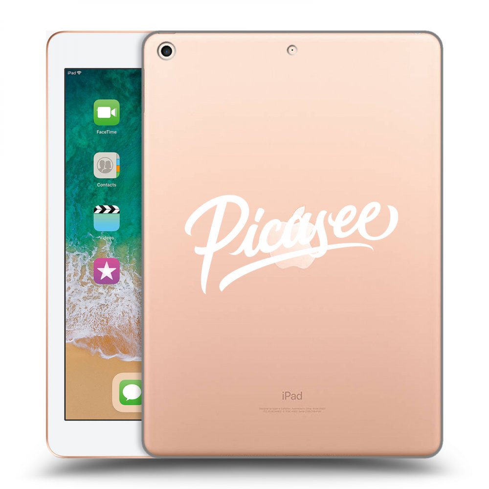 Picasee silikonski prozorni ovitek za Apple iPad 9.7" 2018 (6. gen) - Picasee - old logo - white