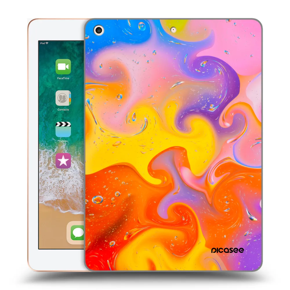 Picasee silikonski prozorni ovitek za Apple iPad 9.7" 2018 (6. gen) - Bubbles