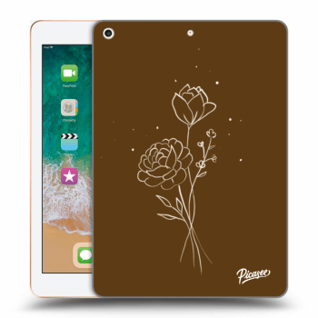 Ovitek za Apple iPad 9.7" 2018 (6. gen) - Brown flowers