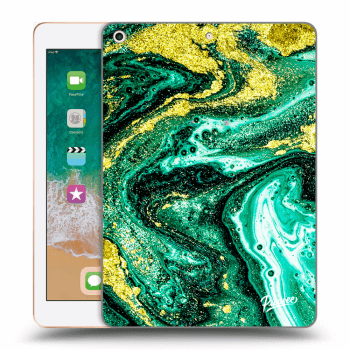 Picasee silikonski prozorni ovitek za Apple iPad 9.7" 2018 (6. gen) - Green Gold