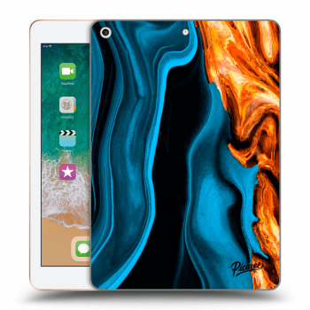 Picasee silikonski prozorni ovitek za Apple iPad 9.7" 2018 (6. gen) - Gold blue