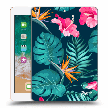 Picasee silikonski prozorni ovitek za Apple iPad 9.7" 2018 (6. gen) - Pink Monstera