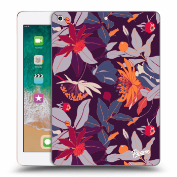 Picasee silikonski prozorni ovitek za Apple iPad 9.7" 2018 (6. gen) - Purple Leaf