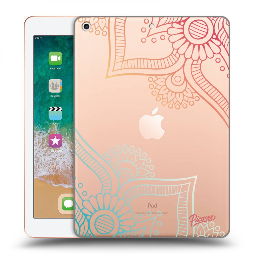 Picasee silikonski prozorni ovitek za Apple iPad 9.7" 2018 (6. gen) - Flowers pattern