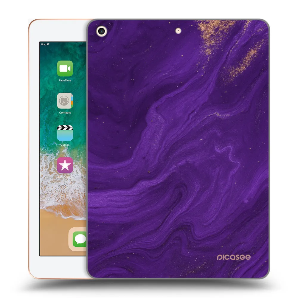 Picasee silikonski prozorni ovitek za Apple iPad 9.7" 2018 (6. gen) - Purple