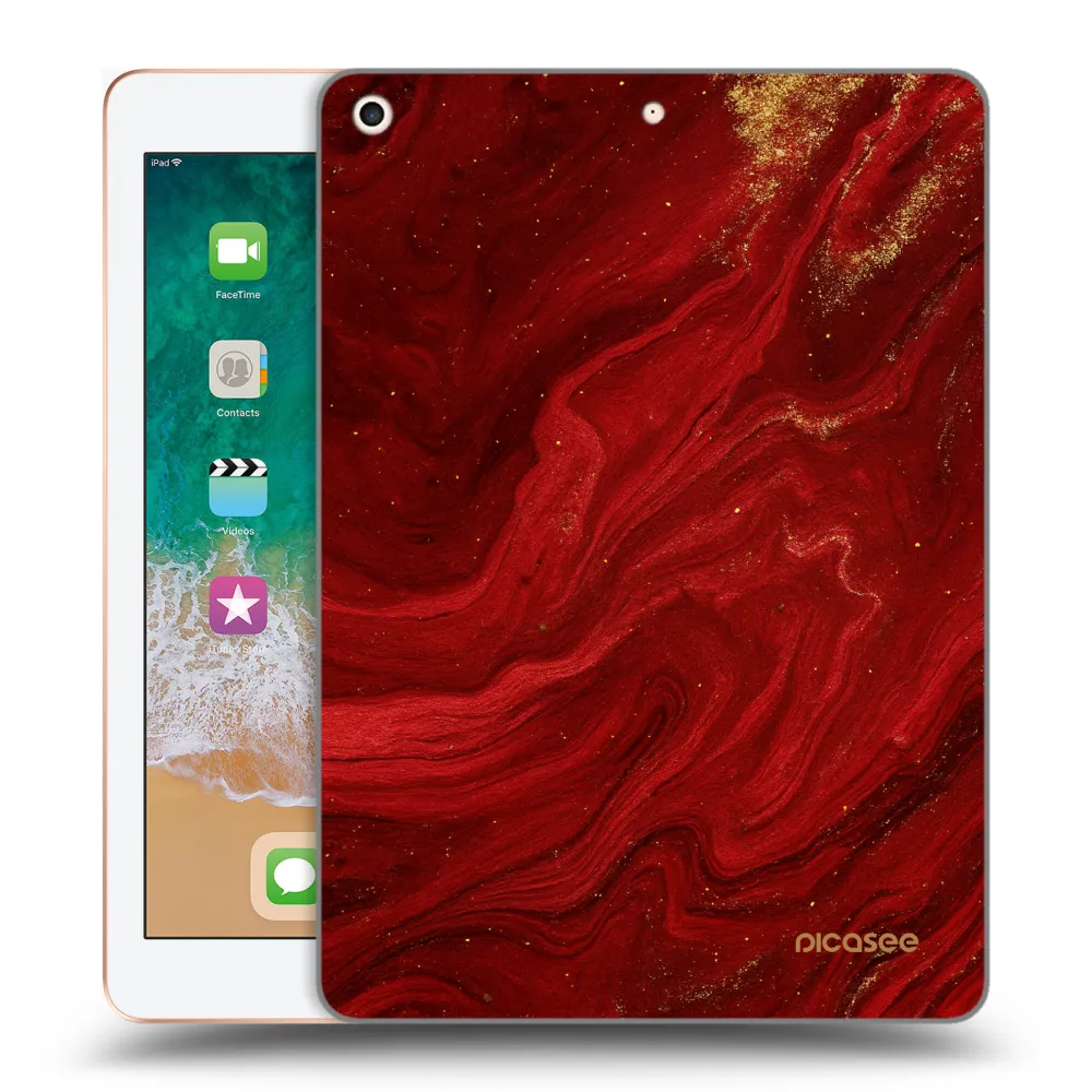 Picasee silikonski prozorni ovitek za Apple iPad 9.7" 2018 (6. gen) - Red