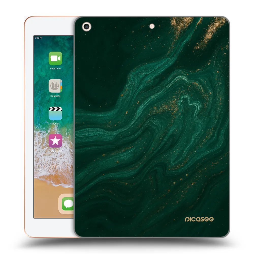 Picasee silikonski prozorni ovitek za Apple iPad 9.7" 2018 (6. gen) - Green
