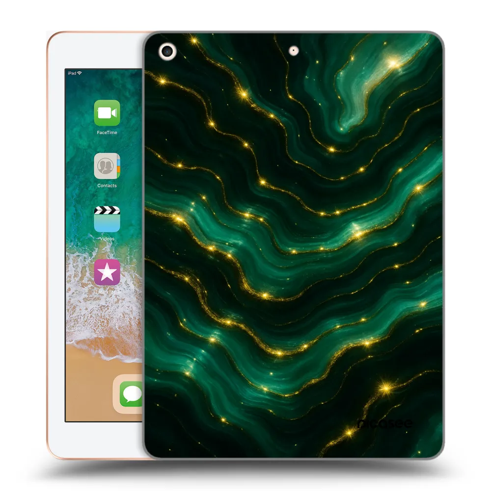 Picasee silikonski prozorni ovitek za Apple iPad 9.7" 2018 (6. gen) - Emerald