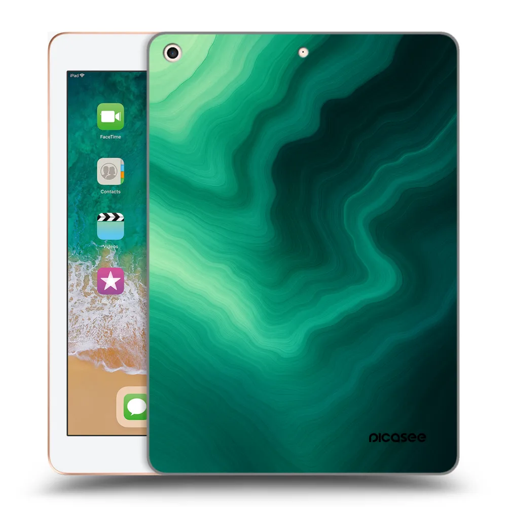 Picasee silikonski prozorni ovitek za Apple iPad 9.7" 2018 (6. gen) - Malachite