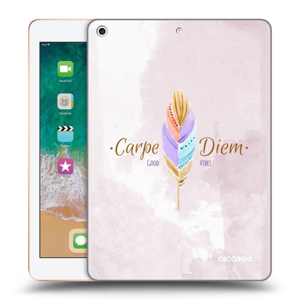 Picasee silikonski prozorni ovitek za Apple iPad 9.7" 2018 (6. gen) - Carpe Diem