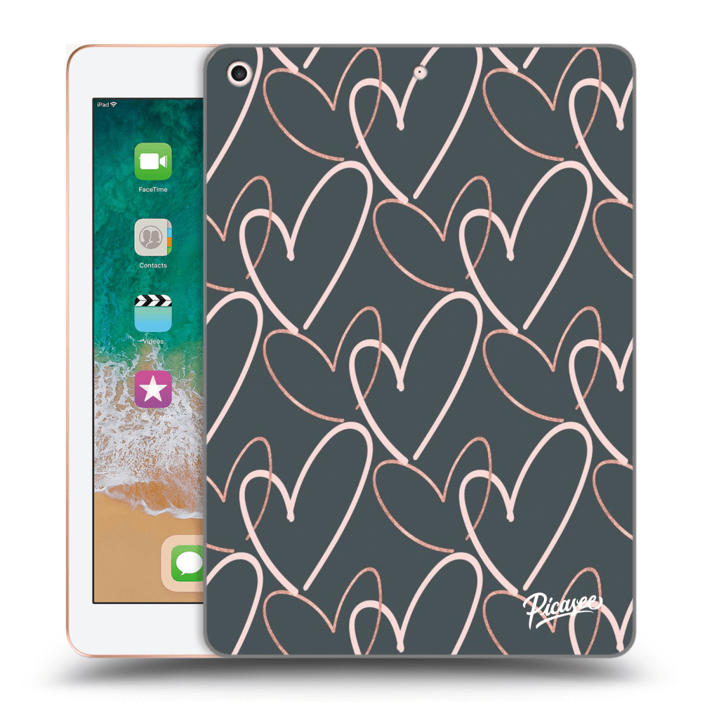 Picasee silikonski črni ovitek za Apple iPad 9.7" 2018 (6. gen) - Lots of love