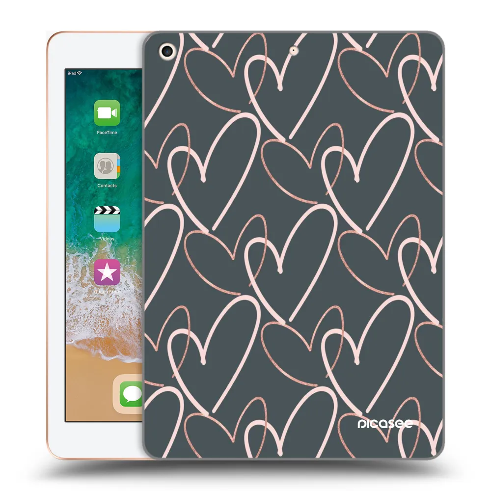Picasee silikonski prozorni ovitek za Apple iPad 9.7" 2018 (6. gen) - Lots of love