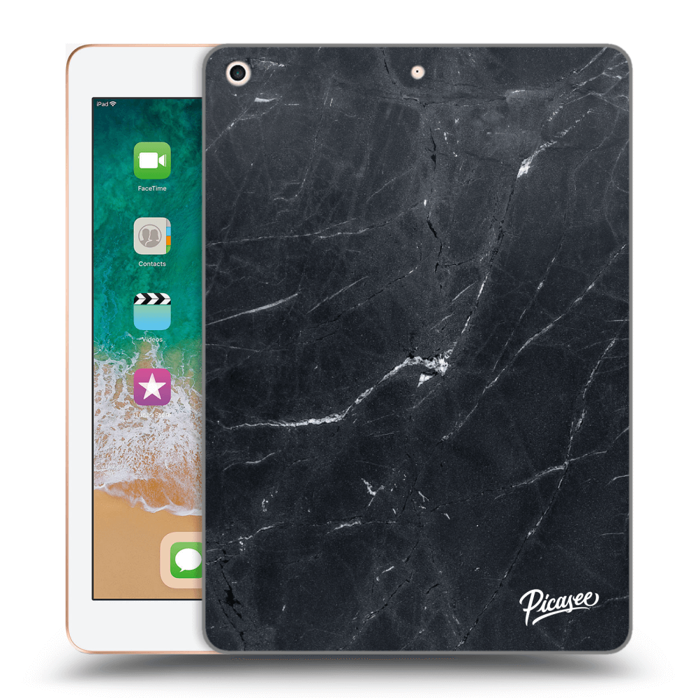 Picasee silikonski črni ovitek za Apple iPad 9.7" 2018 (6. gen) - Black marble