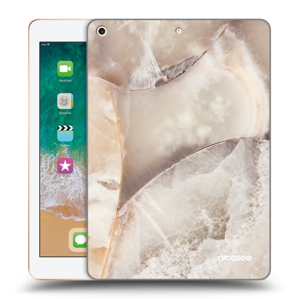 Picasee silikonski prozorni ovitek za Apple iPad 9.7" 2018 (6. gen) - Cream marble