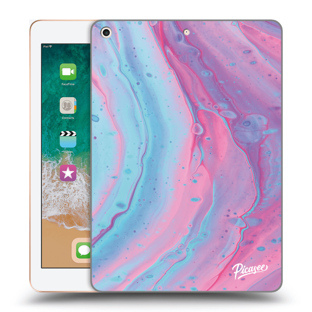 Picasee silikonski prozorni ovitek za Apple iPad 9.7" 2018 (6. gen) - Pink liquid