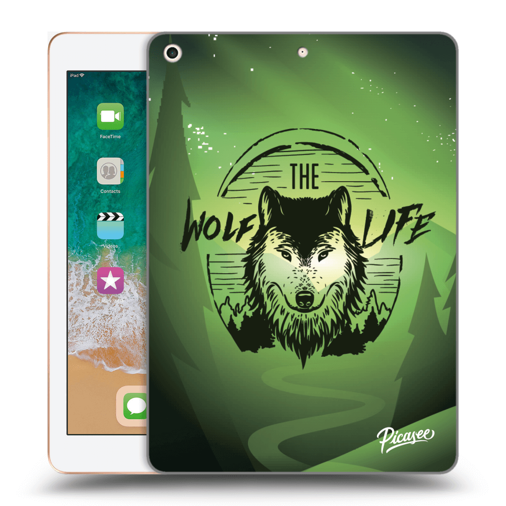 Picasee silikonski prozorni ovitek za Apple iPad 9.7" 2018 (6. gen) - Wolf life