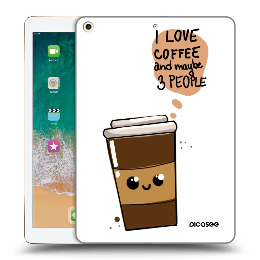 Picasee silikonski prozorni ovitek za Apple iPad 9.7" 2017 (5. gen) - Cute coffee