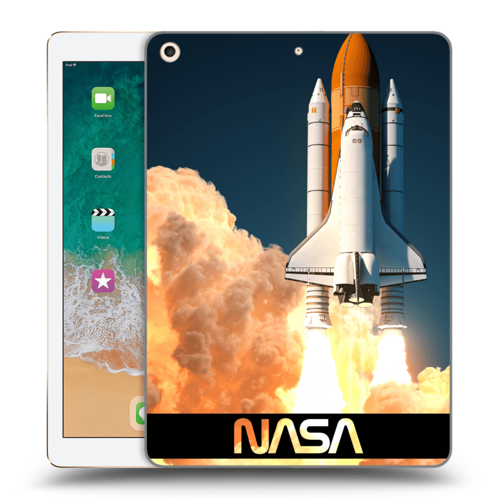 Picasee silikonski črni ovitek za Apple iPad 9.7" 2017 (5. gen) - Space Shuttle