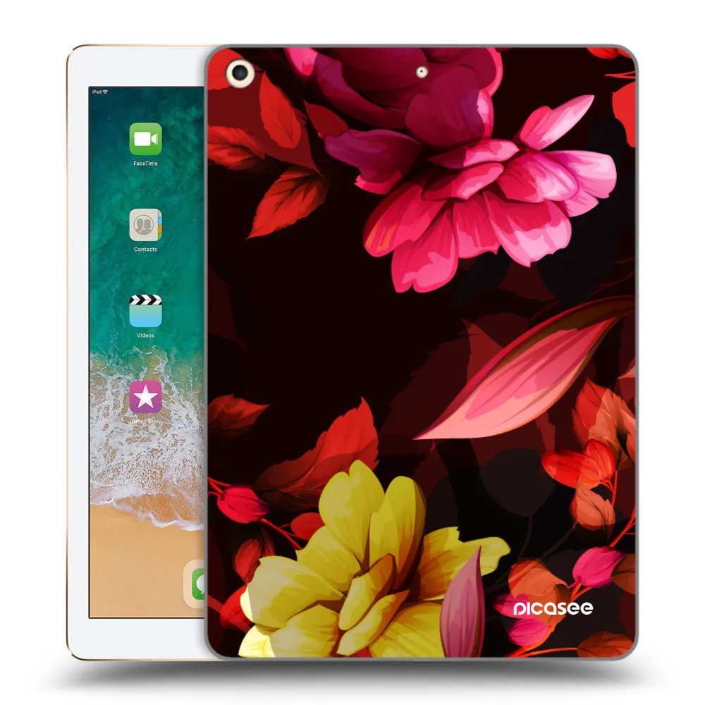 Picasee silikonski prozorni ovitek za Apple iPad 9.7" 2017 (5. gen) - Dark Peonny