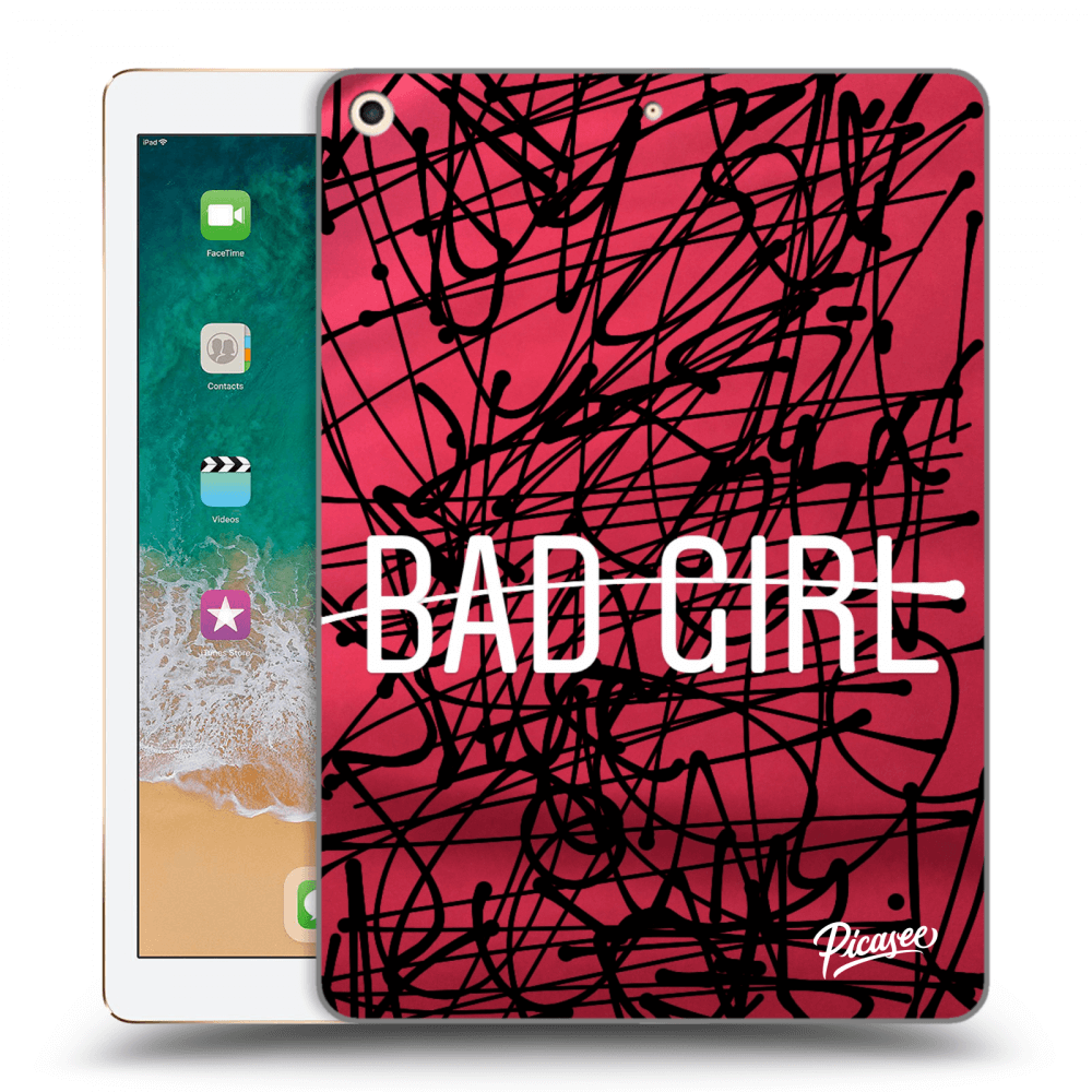 Picasee silikonski črni ovitek za Apple iPad 9.7" 2017 (5. gen) - Bad girl