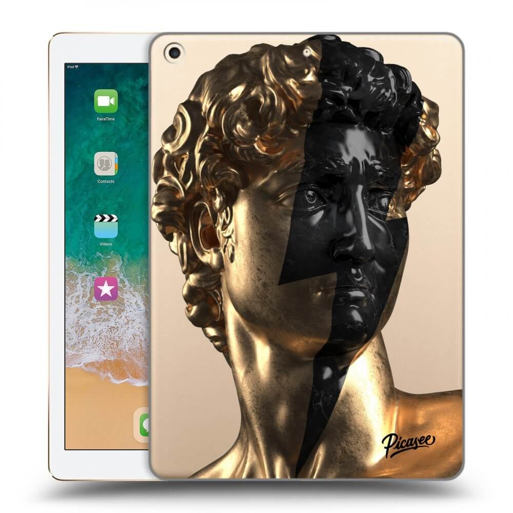 Picasee silikonski prozorni ovitek za Apple iPad 9.7" 2017 (5. gen) - Wildfire - Gold
